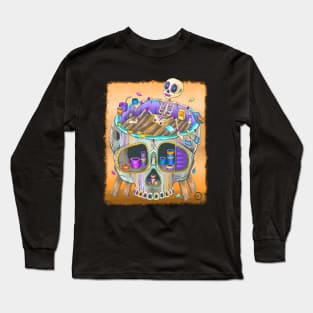 Skeleton Relaxing Day Off - Día De Los Muertos - Vacation Mode - Cute Skeleton Long Sleeve T-Shirt